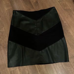 Black synthetic leather skirt